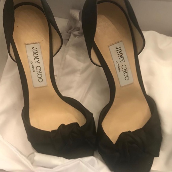 SALE🎉Jimmy Choo Black Kitty Knotted Satin D'orsay - Picture 4 of 8